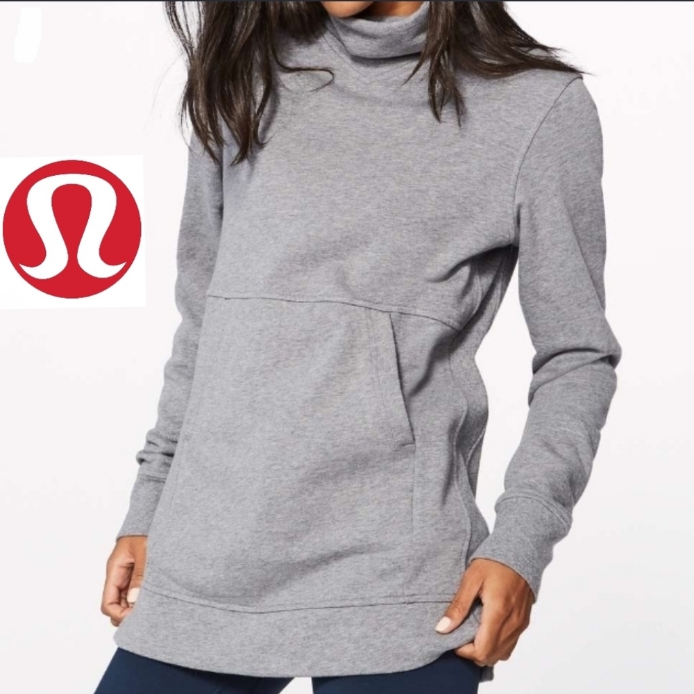 Lululemon Press Pause Pullover Graphite Grey EUC Size 4
